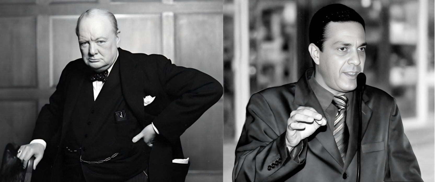 Foto: Winston Churchill (Domínio Público) e Ronaldo Morenno (Autor do Artigo)